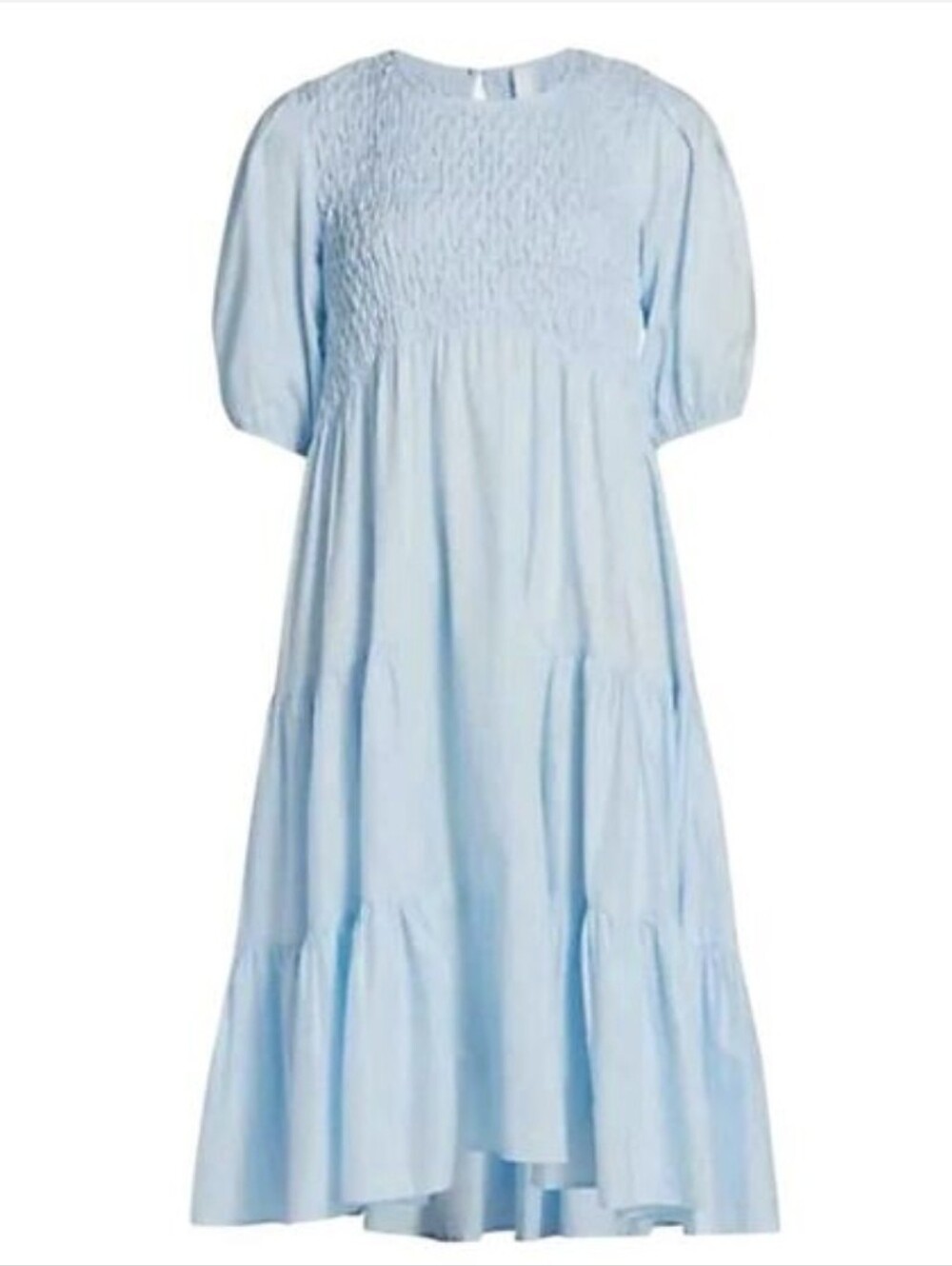 Merlette Light Blue Smocked Tiered Dress